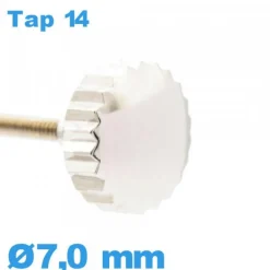 Couronne de Remontoir de Montre - argenté / 7,0 mm TAP 14 tube long
