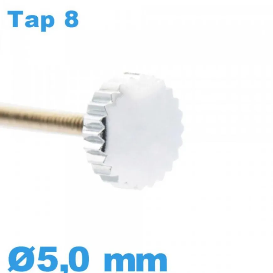 Couronne de Remontoir de Montre / 5,0mm - argenté TAP 8