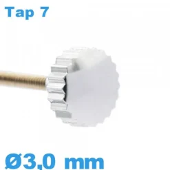 Couronne de Remontoir de Montre tube long TAP 7 - argenté / 3,0 mm