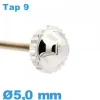 Couronne de Remontoir de Montre tube long TAP 9 - argenté / 5,0mm