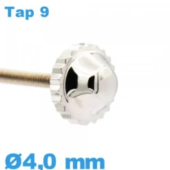 Couronne de Remontoir de Montre TAP 9 tube long / 4,0mm - argenté