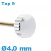 Couronne de Remontoir de Montre - argenté / 4,0 mm TAP 9 tube long