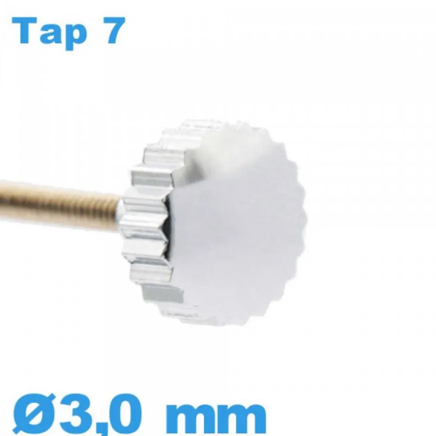 Couronne de Remontoir Montre tube long / 3,0 mm - argenté TAP 7