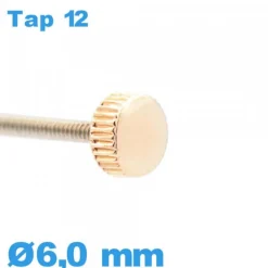 Couronne Montre - Or rose / 6,0mm TAP 12 tube long