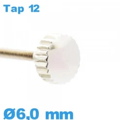 Couronne Montre TAP 12 tube long / 6,0mm - argenté