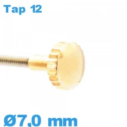 Couronne Montre TAP 12 tube long 7 mm Doré