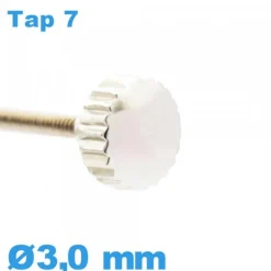 Couronne Montre tube long / 3,0 mm - argenté TAP 7
