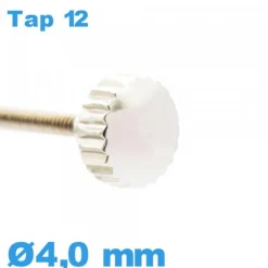 Couronne Remontoir Montre TAP 12 tube long / 4,0mm - argenté