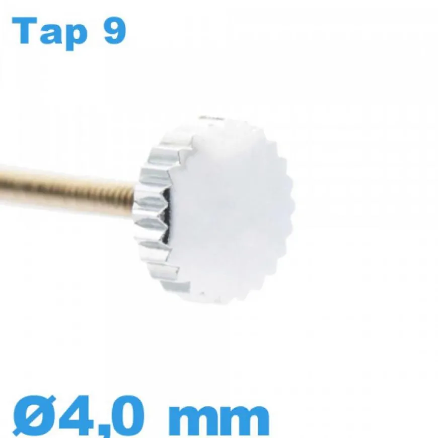 Couronne Remontoir Montre TAP 9 / 4,0 mm - argenté