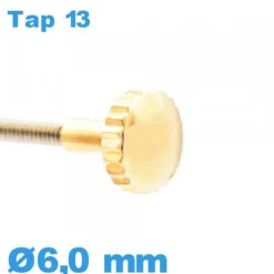 Couronne Remontoir Montre tube long TAP 13 - Doré / 6,0mm