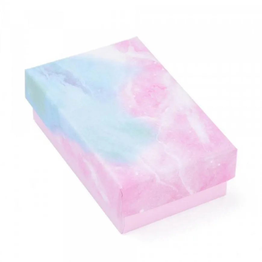 emballage rose pour un joyeux anniversaire avec imprimé de marbrure carton