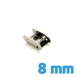 Fermoir à coulisse montre 8 mm argenté