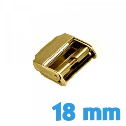 Fermoir à Coulisse Montre 18 mm Doré Acier Inoxydable
