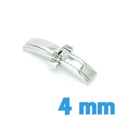 Fermoir 4 mm argent papillon acier bouton