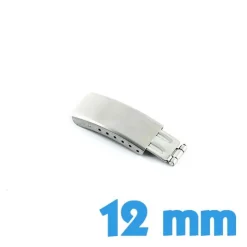 Fermoir montre pas cher déployant argenté 12 mm bracelet métal