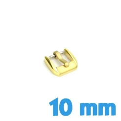 Fermoir or 10 mm acier métal brossé ardillon
