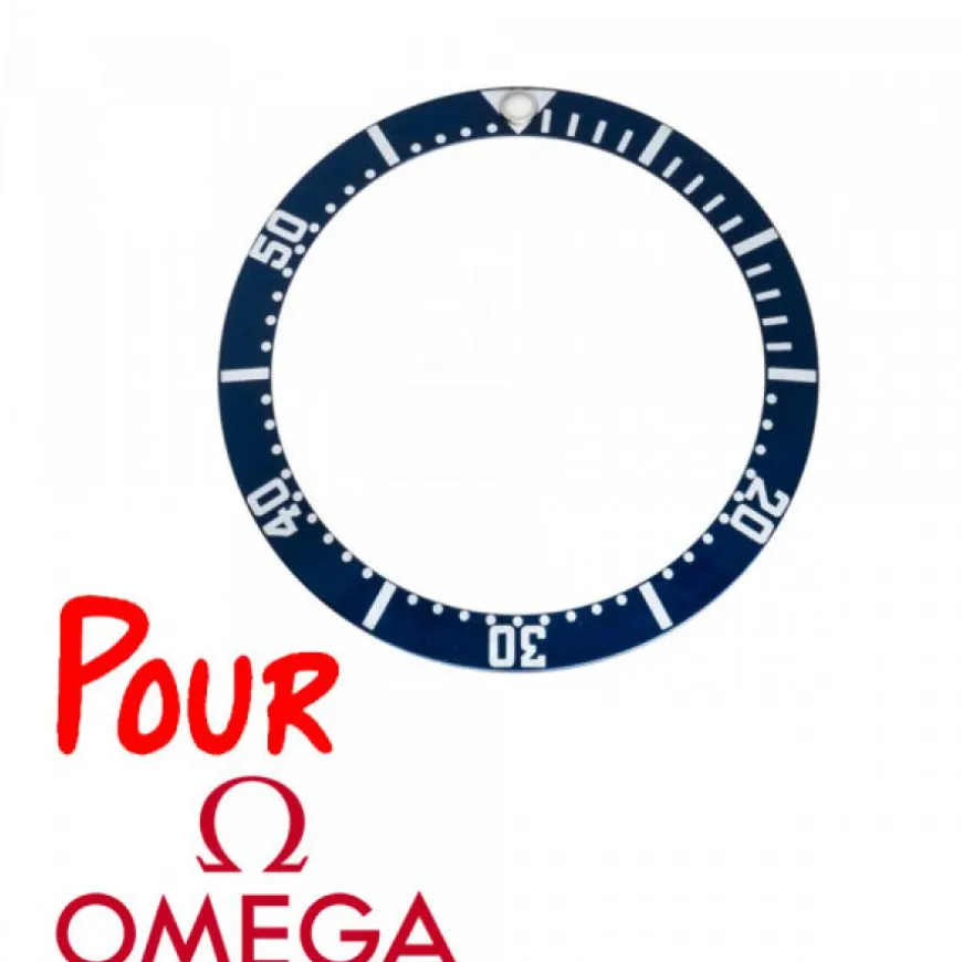 Insert Lunette Montre OMEGA Seamaster Bleu 38,00 mm