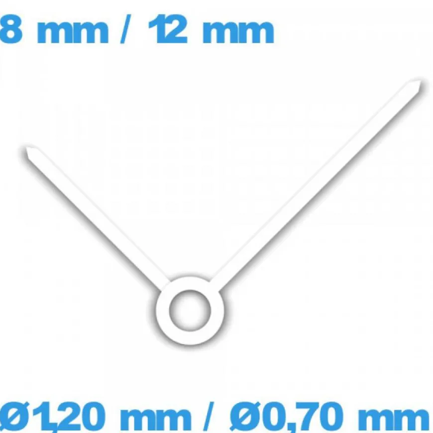 Jeu d'aiguille cadran principal blanc de mouvement (Ø1,20 mm / Ø0,70 mm)