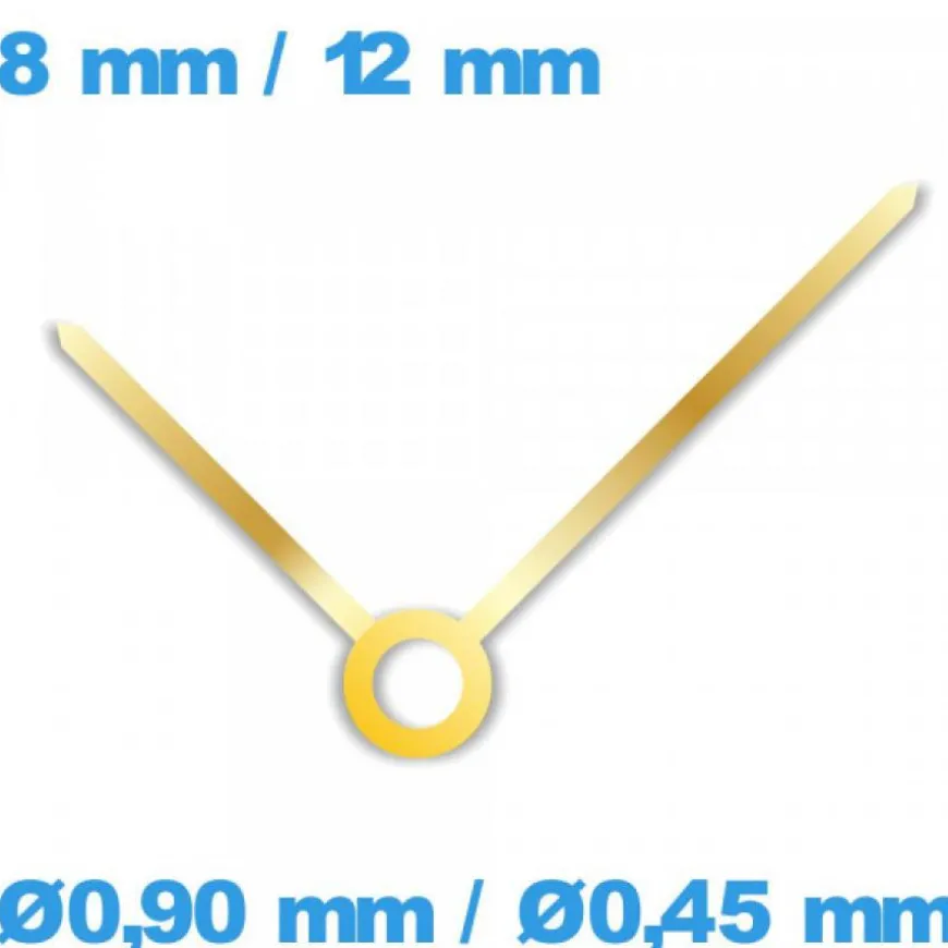 Jeu d'aiguille (Ø0,90 mm / Ø0,45 mm) doré cadran principal montre