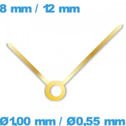 Jeu d'aiguille (Ø1,00 mm / Ø0,55 mm) doré cadran central pour mouvement de montre