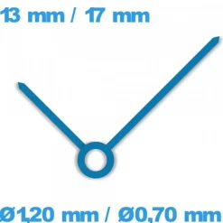Jeu d'aiguille (Ø1,20 mm / Ø0,70 mm) pour mouvement  - bleu