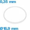 Joint verre horlogerie    blanc Cylindrique 16,9 X 0,35 mm