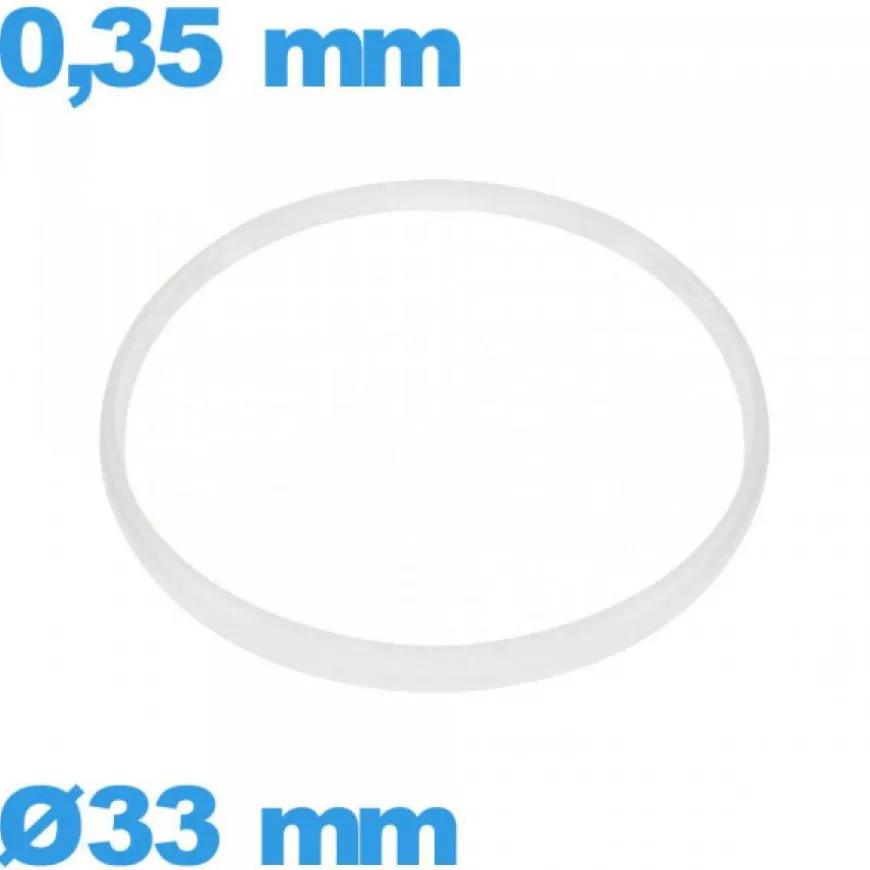 Joint verre montre de marque ISO Swiss blanc 33 X 0,35 mm