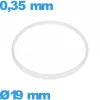 Joint verre pour horlogerie  pas cher blanc  19 X 0,35 mm