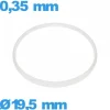 Joint  19,5 X 0,35 mm Cylindrique verre pour montre Hytrel