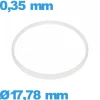 Joint   17,78 X 0,35 mm  de marque ISO Swiss verre d'horlogerie