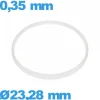 Joint  23,28 X 0,35 mm verre pour horlogerie    de marque ISO Swiss