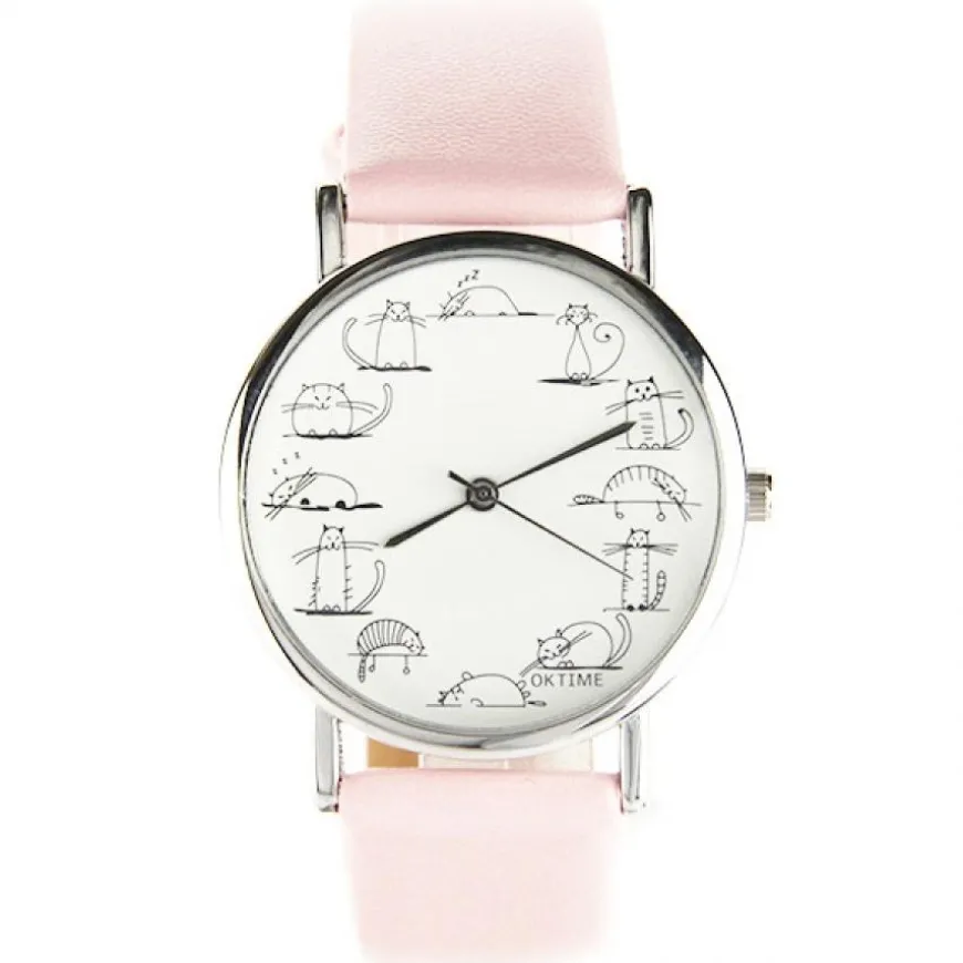 Jolie montre femme pas chère avec des chats