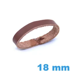 Loop pour Bracelet Cuir Véritable 18 mm Marron