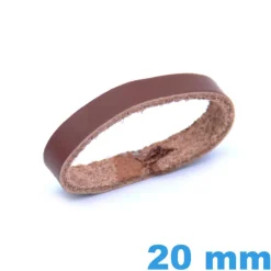 Loop Vrai Cuir Marron 20 mm pour Bracelet de Montre
