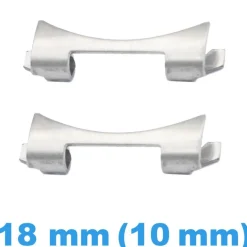 Lot 2 Cache Pompe pour Montre 18 mm (10 mm) Argenté Pointu