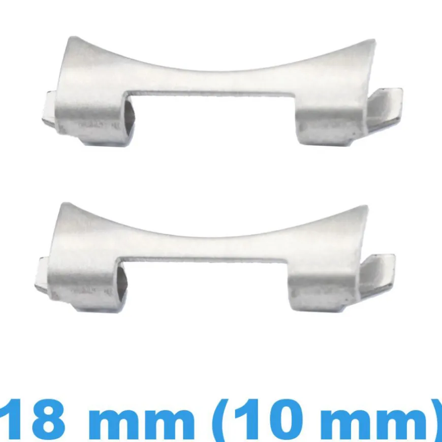 Lot 2 Cache Pompe pour Montre 18 mm (10 mm) Argenté Pointu