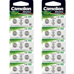 Lot de 20 Batteries de montre 1,5 V AG2 alcaline