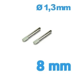 Lot 2 Goupilles Moletées 8 mm diam 1,30 mm
