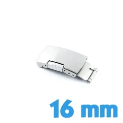 16 mm Boucle déployante métal avec bouton pour bracelet montre pas cher