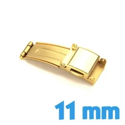 11 mm or Fermoir déployant acier bouton