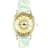 Montre analogique femme avec motif imprimé sur bracelet