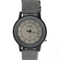 Montre analogique sport bracelet gris cuir homme