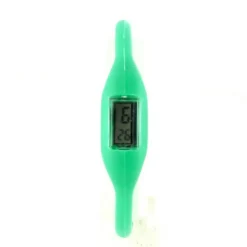 Montre anion vert pas chère silicone avec date