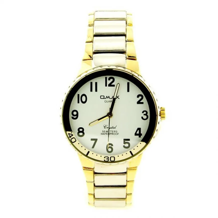 Montre argenté doré homme OMAX