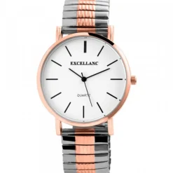 Montre avec Bracelet Elastique Argenté Doré Rose Excellanc