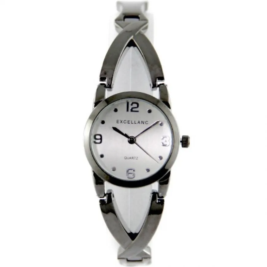 Montre bijou noir bracelet metal noir de marque Excellanc