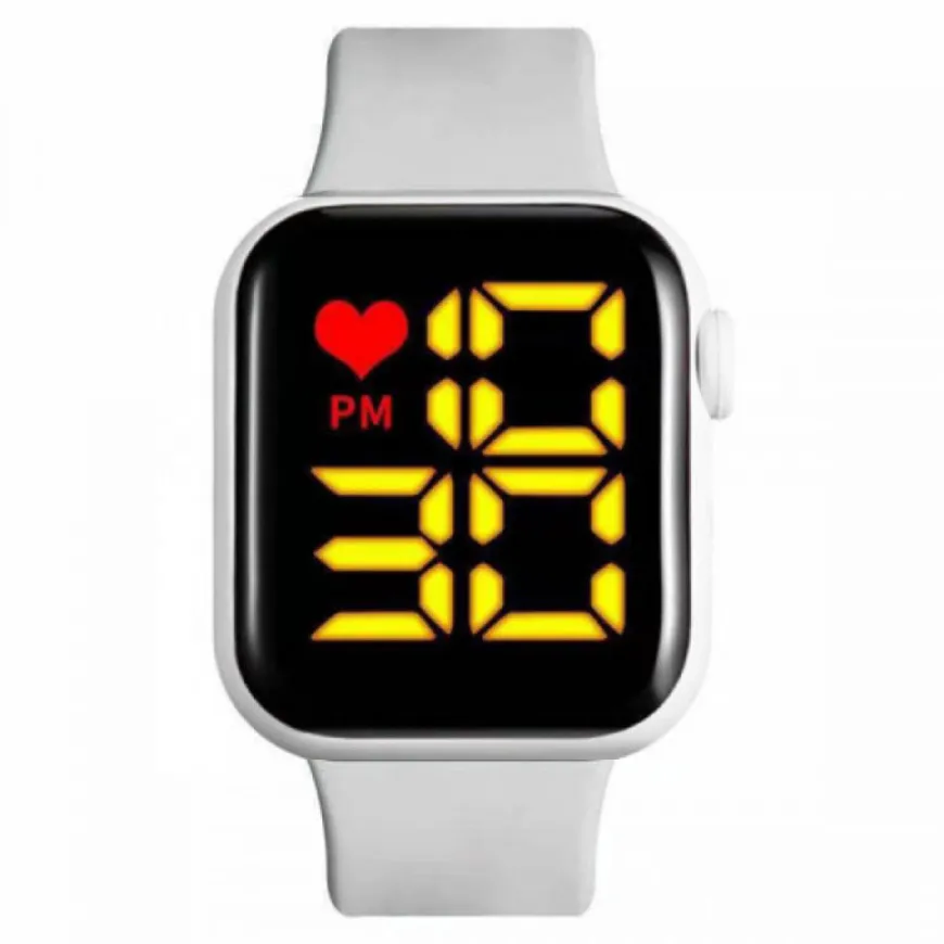Montre blanche pas chere Gros Chiffres LED