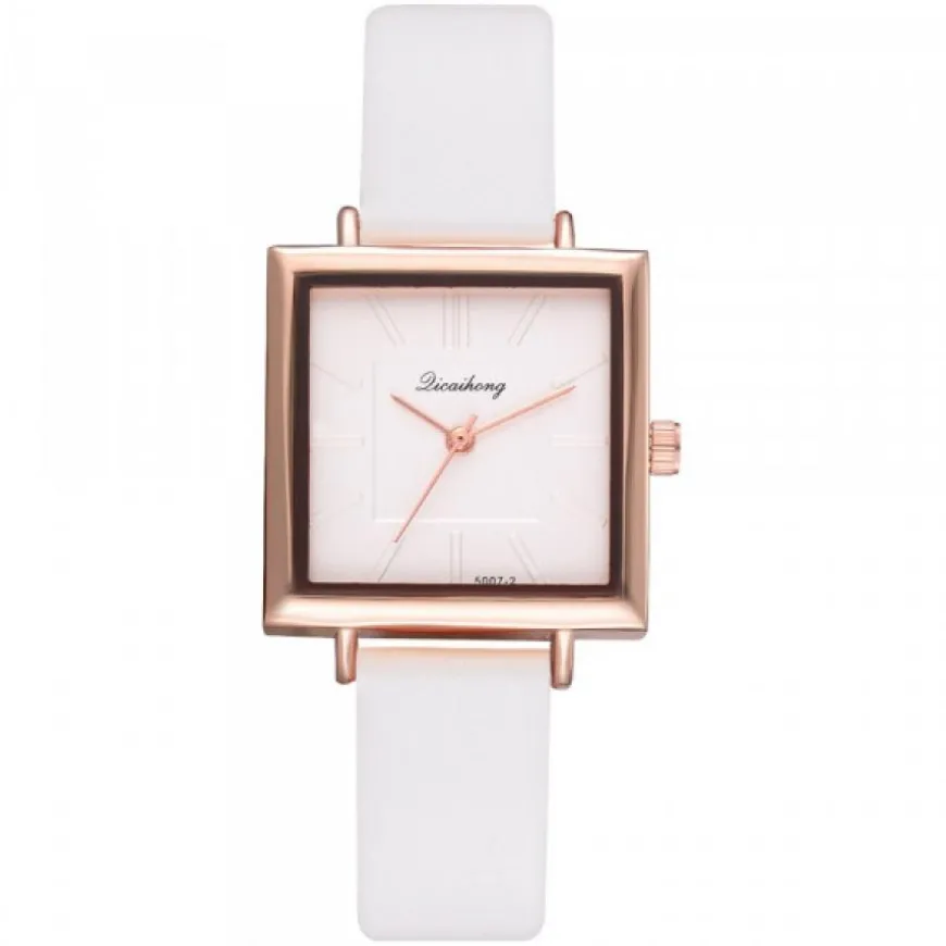 Montre blanche pas chère carrée