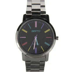 Montre bracelet acier noir homme