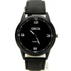 Montre bracelet cuir noir